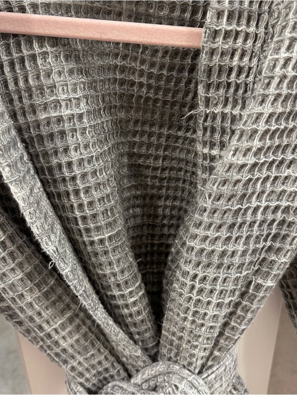 Parachute Grey Waffle-Knit Robe Jacket with Tie - Picture 2 of 4